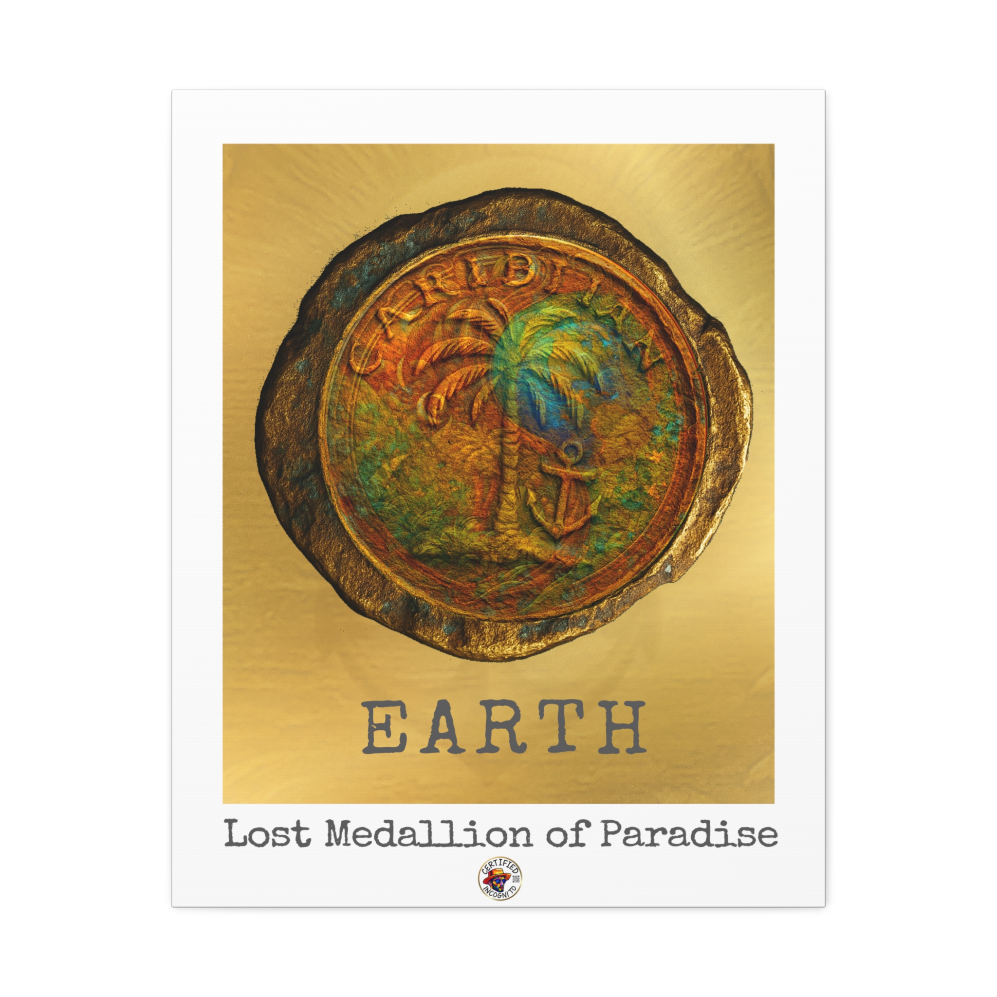 Canvas Art Print - EARTH: Lost Medallion of Paradise RARE Artwork By Living Incognito (NFT included) - Image 3