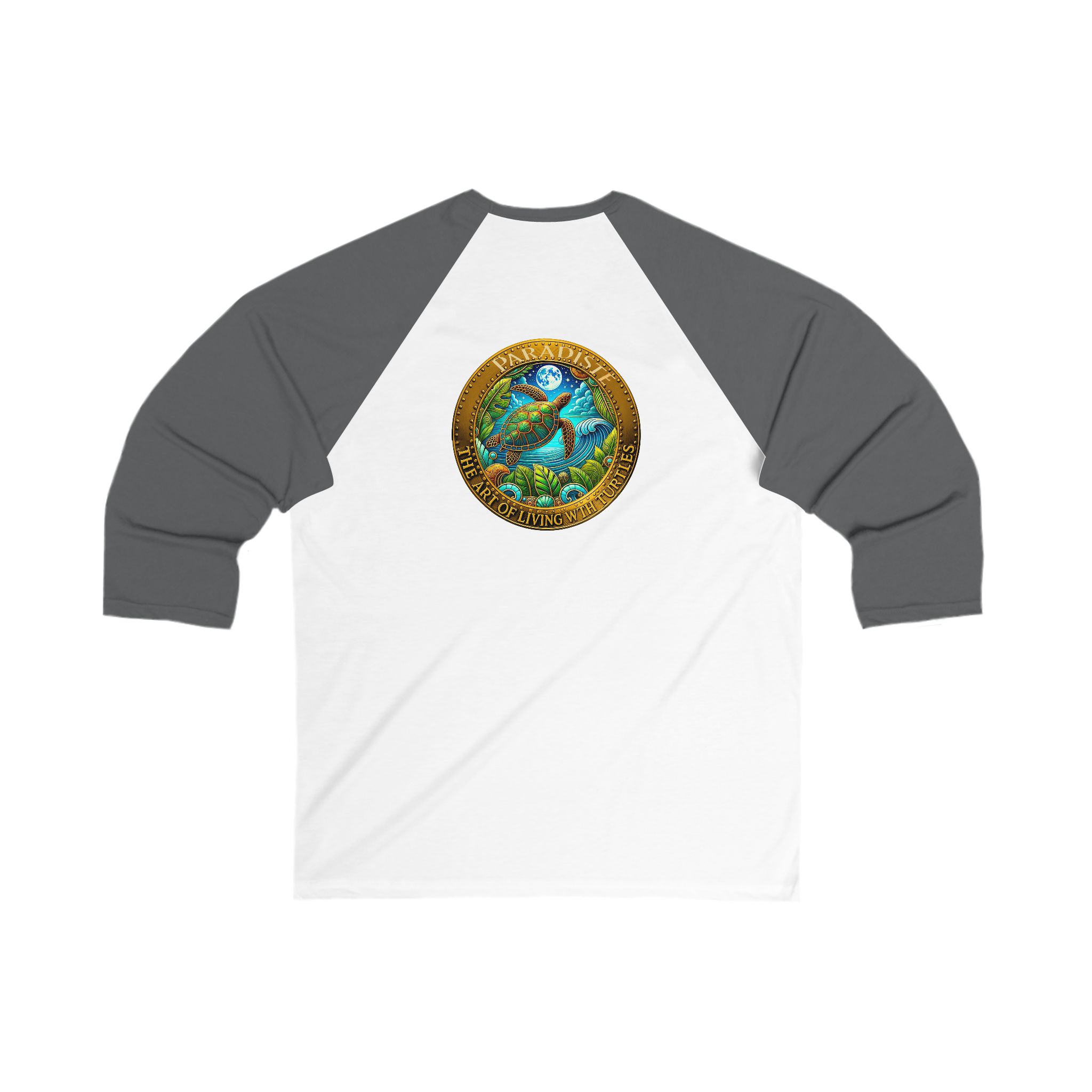Team Turtle Eco-Friendly Nature Baseball Tee, Unisex 3/4 Sleeve Tee, Sustainable Fashion - Image 2
