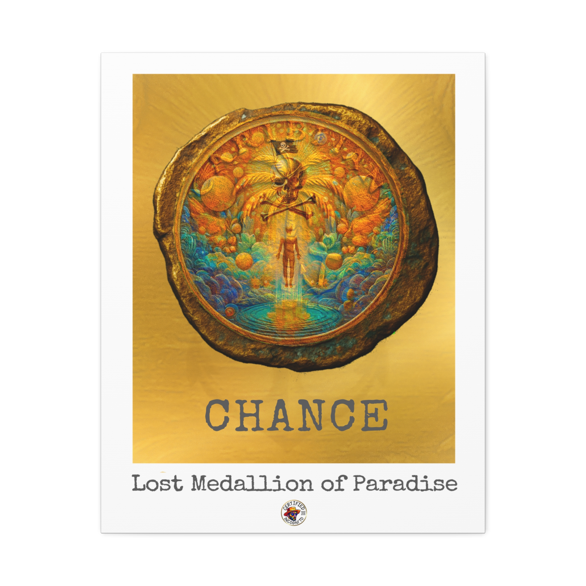Canvas Art Print - CHANCE: Lost Medallion of Paradise RARE Artwork By Living Incognito (NFT included) - Image 3