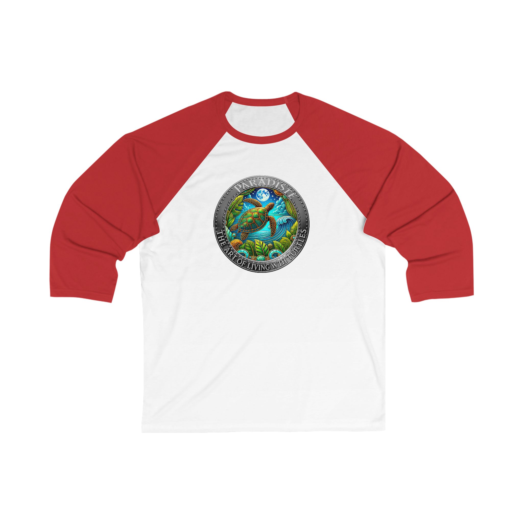 Team Turtle Eco-Friendly Nature Baseball Tee, Unisex 3/4 Sleeve Tee, Sustainable Fashion - Image 3