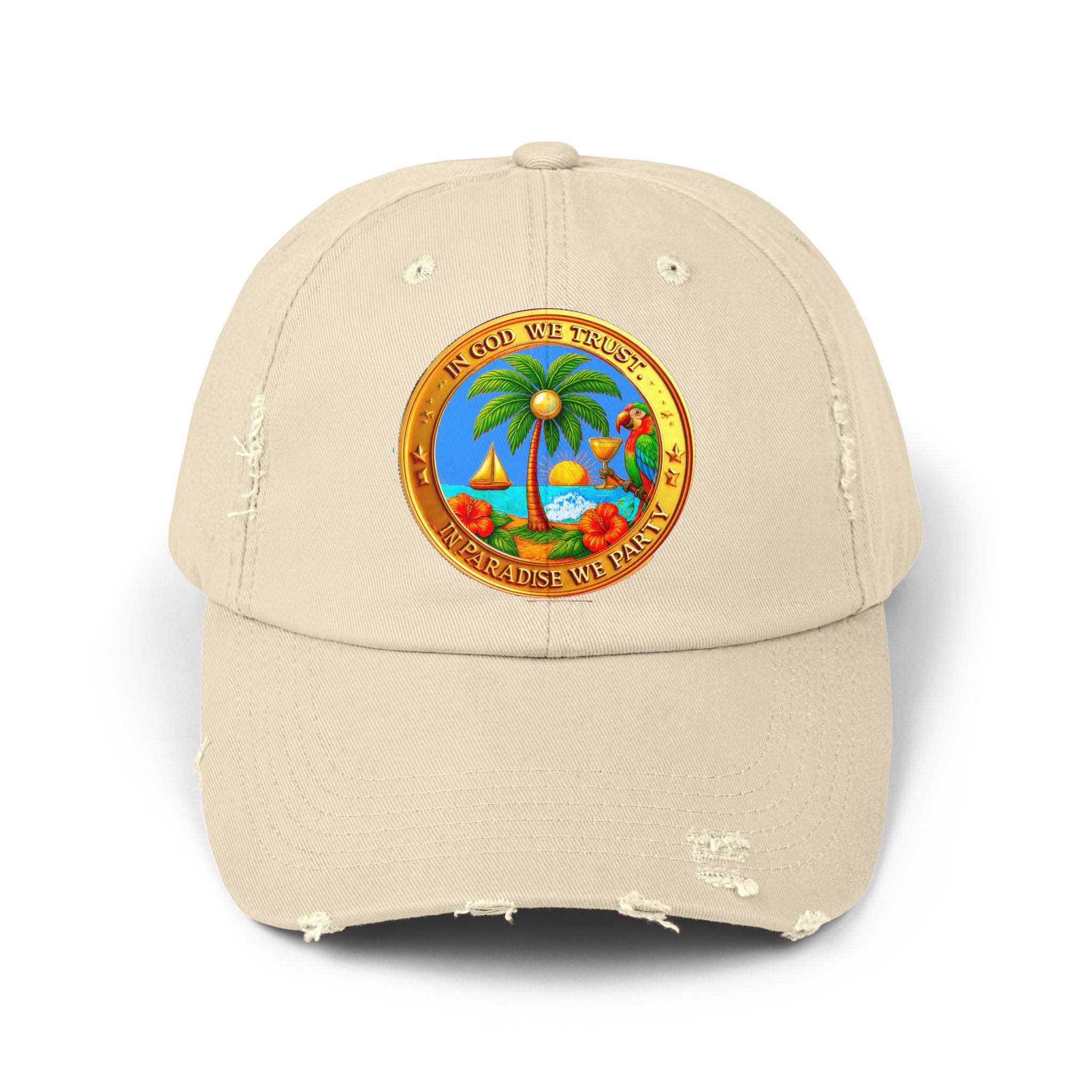 Party in Paradise Tropical Design, Casual Hat for Summer, Beach Day Accessory, Perfect Gift for Travelers, Trendy Headwear - Image 5