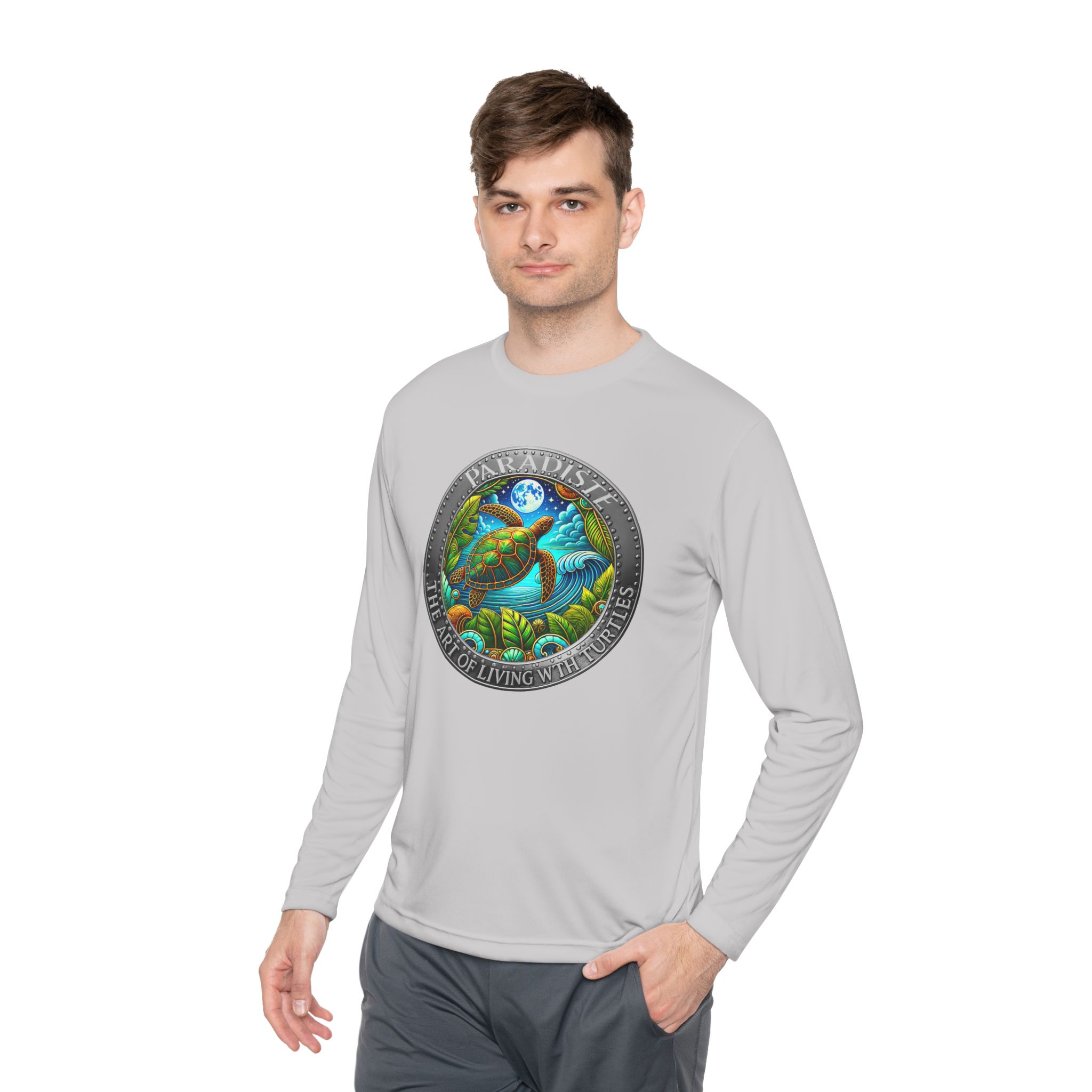 The Art of Living with Turtles Paradiste.com Long Sleeve Tee for Nature Lovers. - Image 7