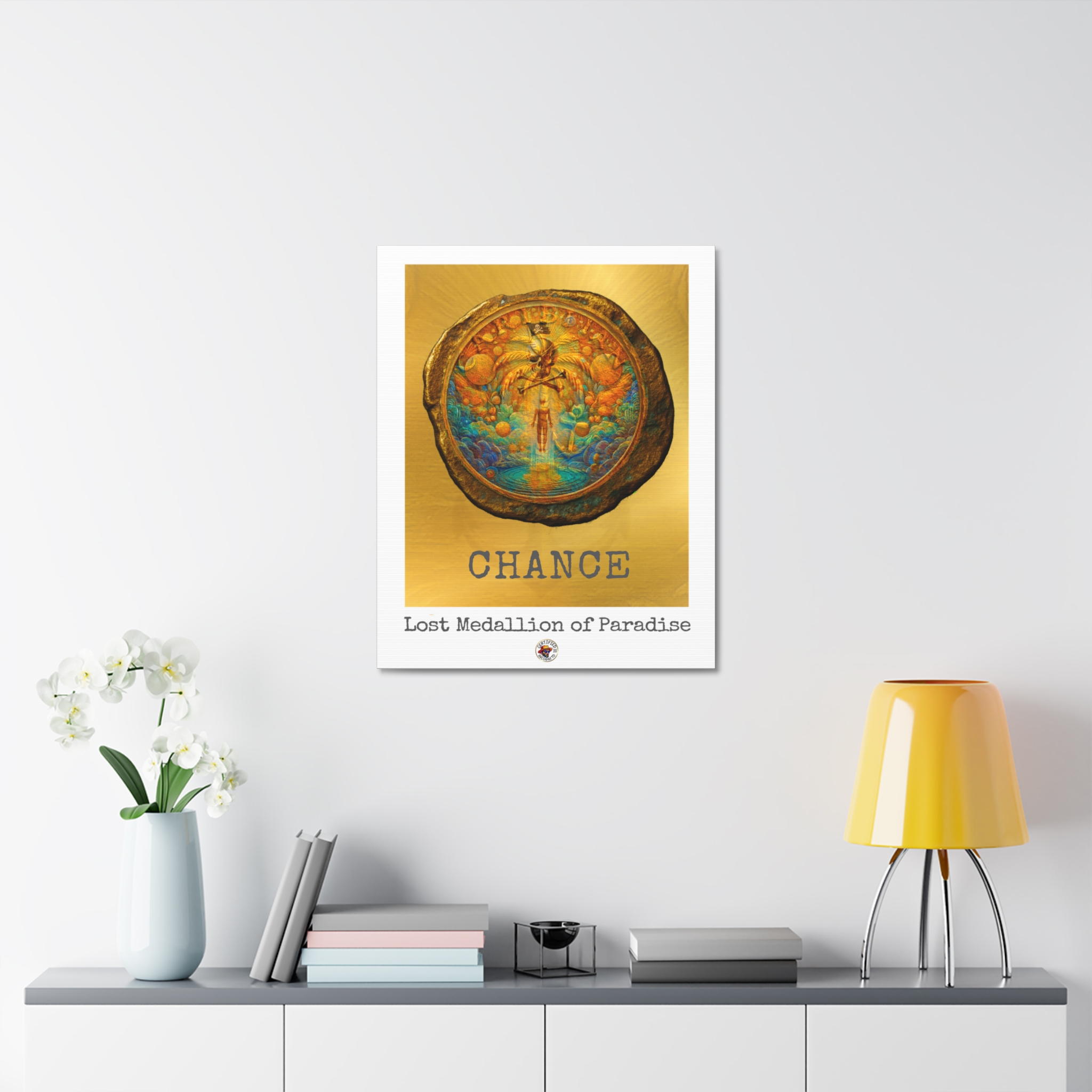 Canvas Art Print - CHANCE: Lost Medallion of Paradise RARE Artwork By Living Incognito (NFT included) - Image 2