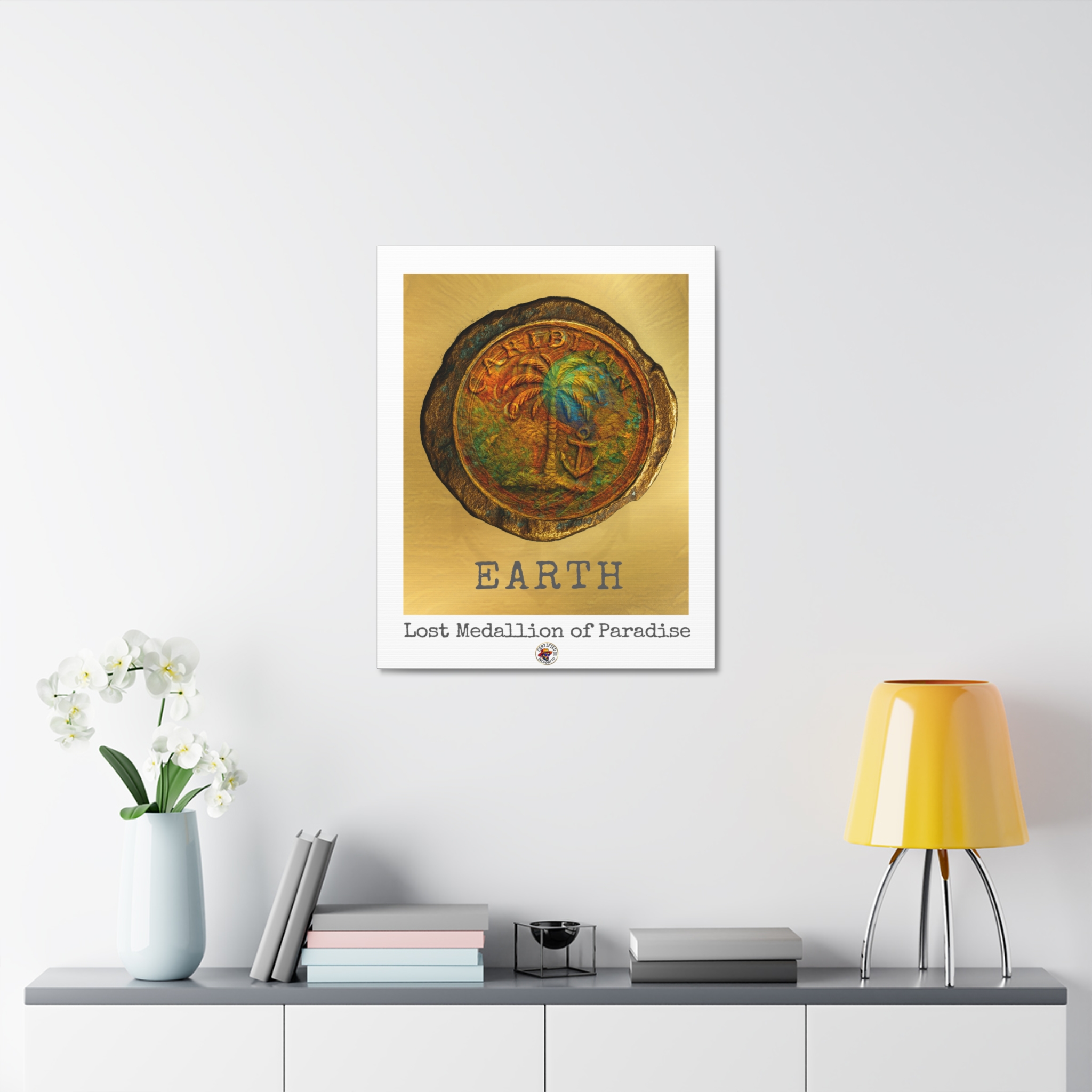 Canvas Art Print - EARTH: Lost Medallion of Paradise RARE Artwork By Living Incognito (NFT included) - Image 2