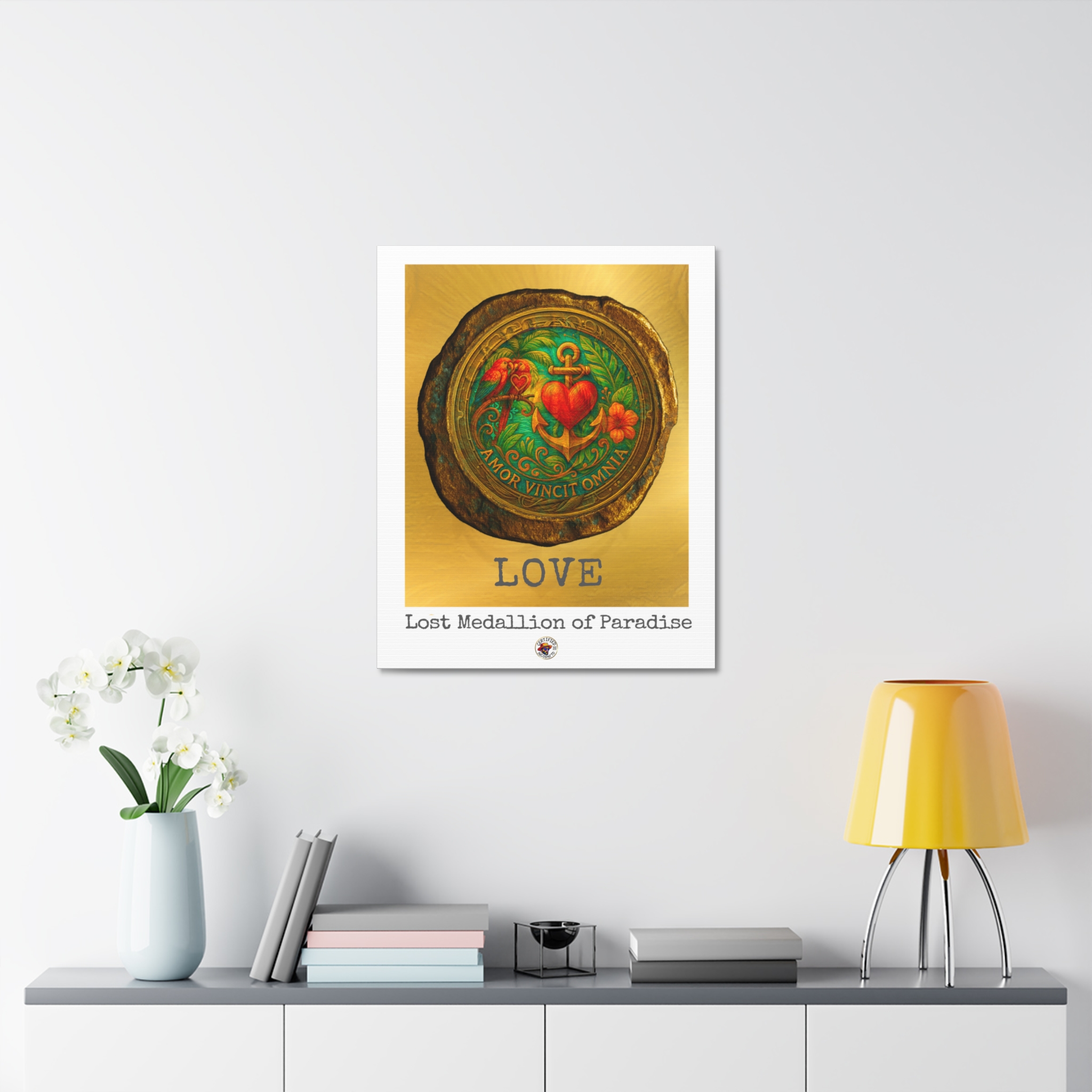 Canvas Art Print - LOVE: Lost Medallion of Paradise RARE Artwork By Living Incognito (NFT included) - Image 2