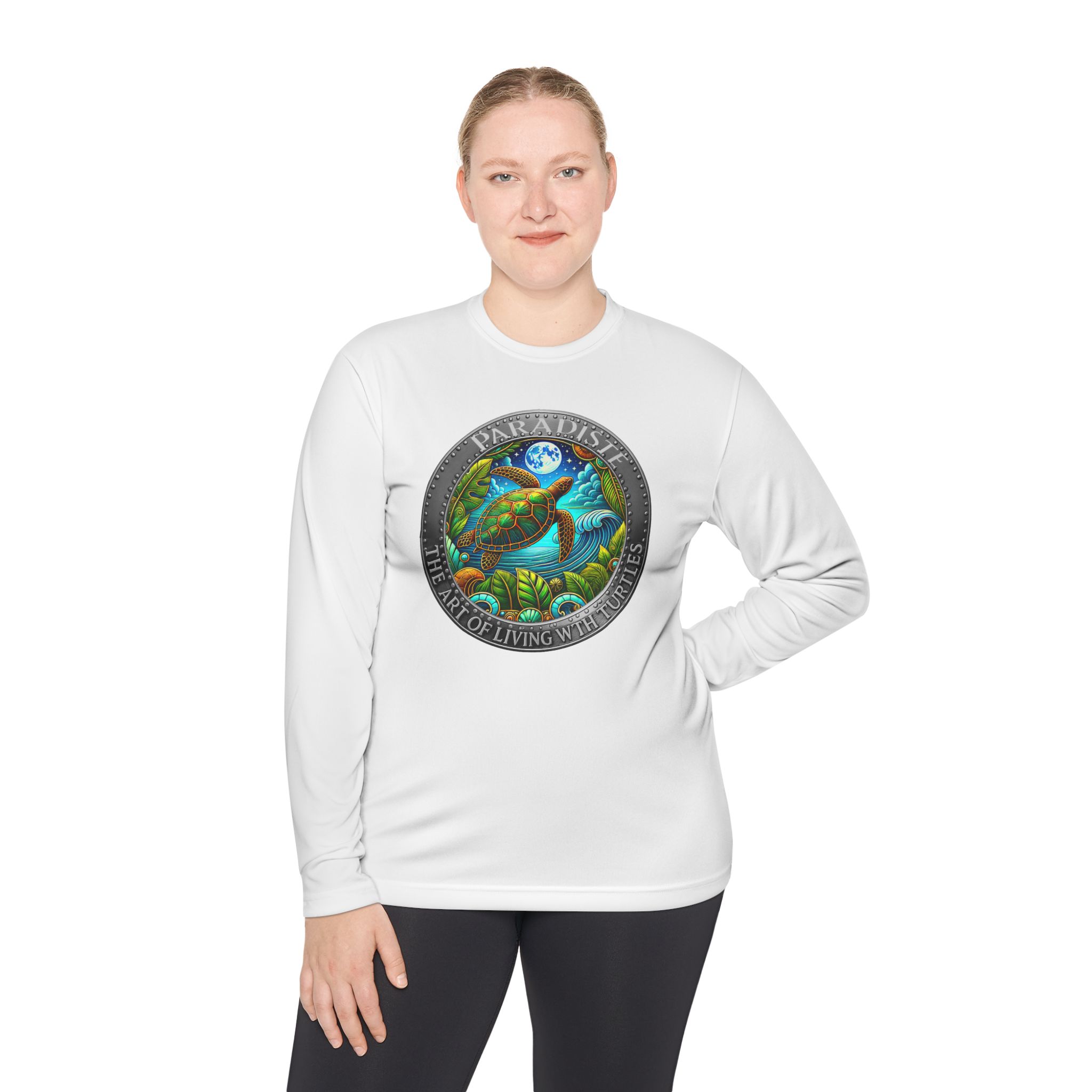 The Art of Living with Turtles Paradiste.com Long Sleeve Tee for Nature Lovers. - Image 4