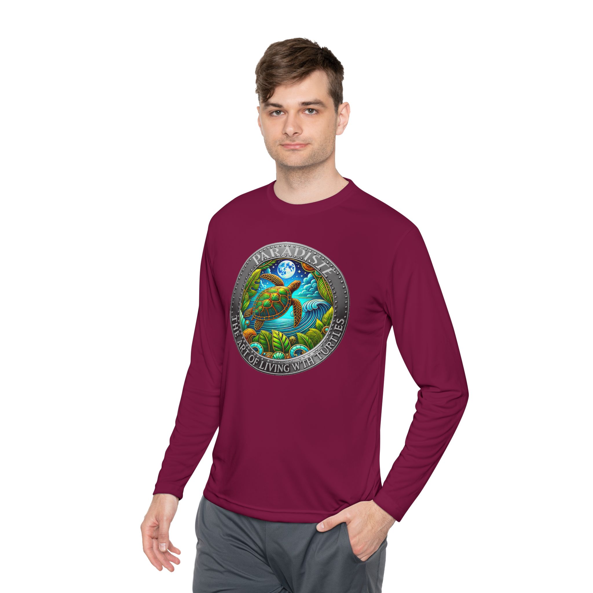 The Art of Living with Turtles Paradiste.com Long Sleeve Tee for Nature Lovers. - Image 83