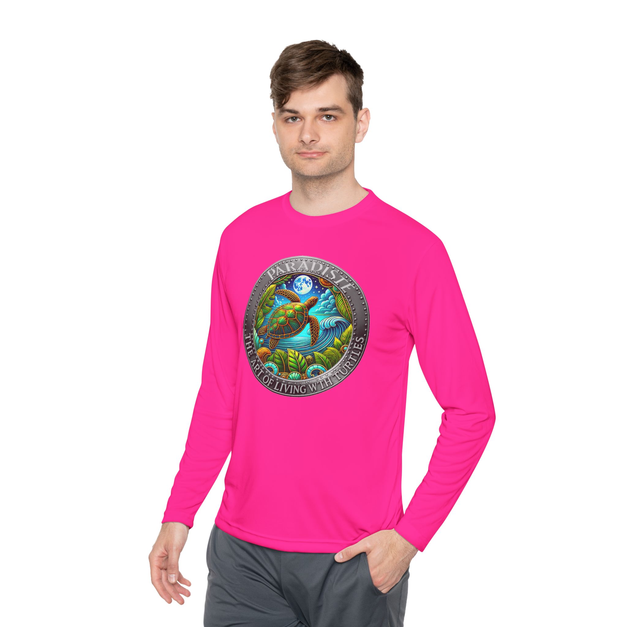 The Art of Living with Turtles Paradiste.com Long Sleeve Tee for Nature Lovers. - Image 75